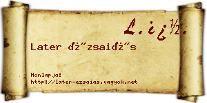 Later Ézsaiás névjegykártya